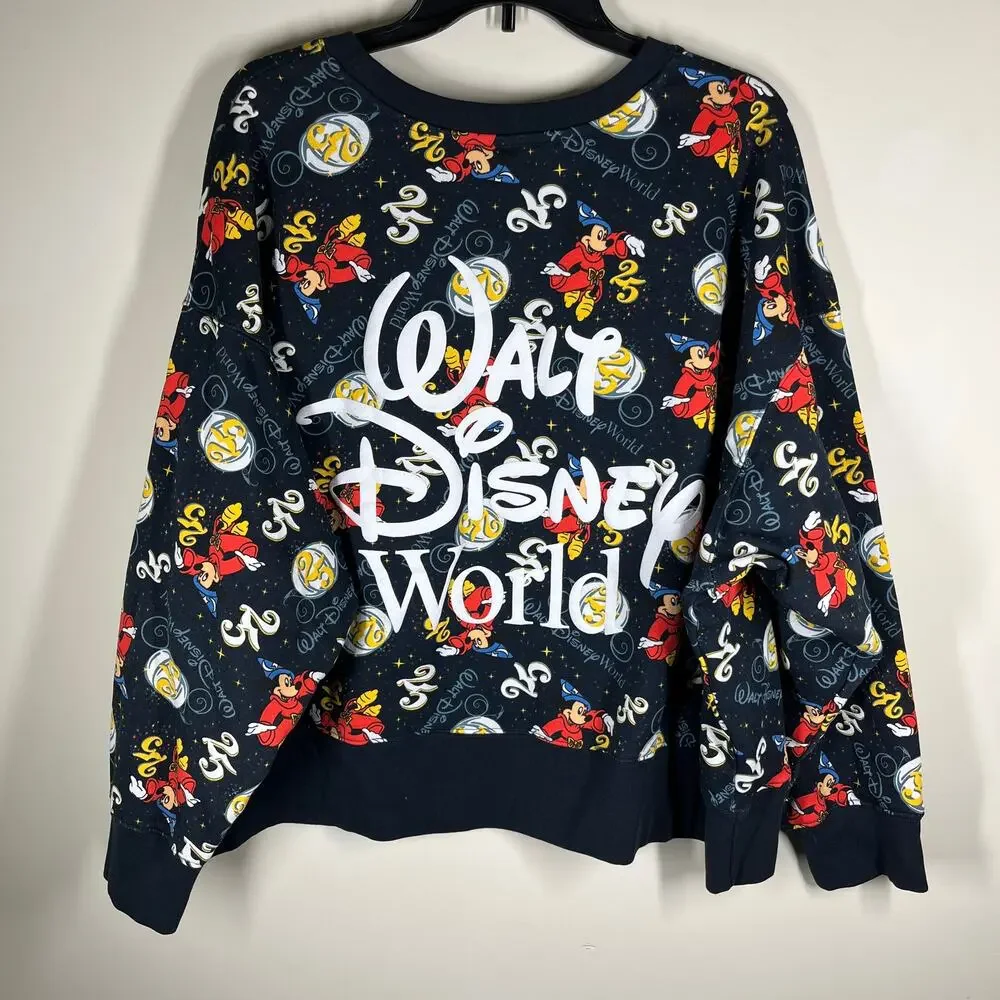 Walt Disney World Sweater Adult 2X Blue 25th Anniversary Vault 50 Mickey Spirit